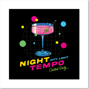 Night Tempo City Light Cocktail Party Posters and Art